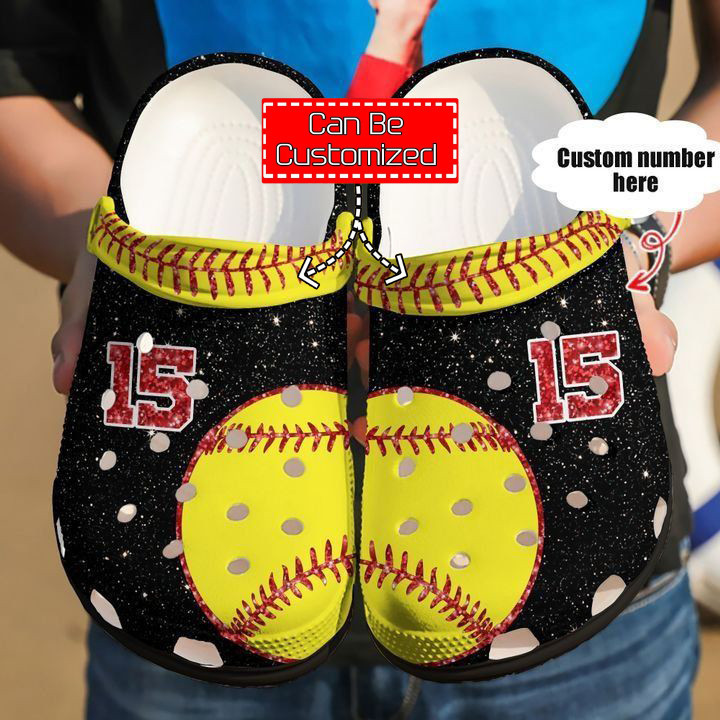 Softball - Custom Name Number Softball Clog Shoes For Men And Women