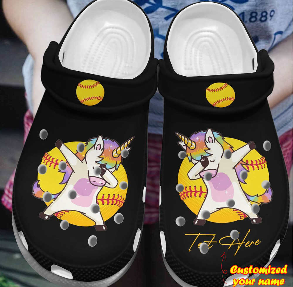 Softball - Cute Unicorn Softball Clog Shoes For Men And Women