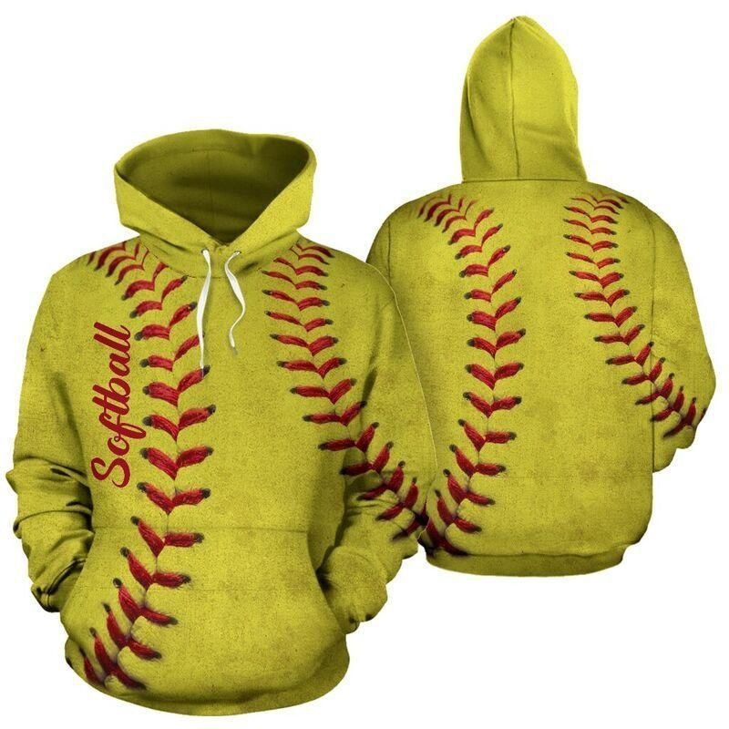 Softball Pattern 3D All Over Print Hoodie, Zip Hoodie