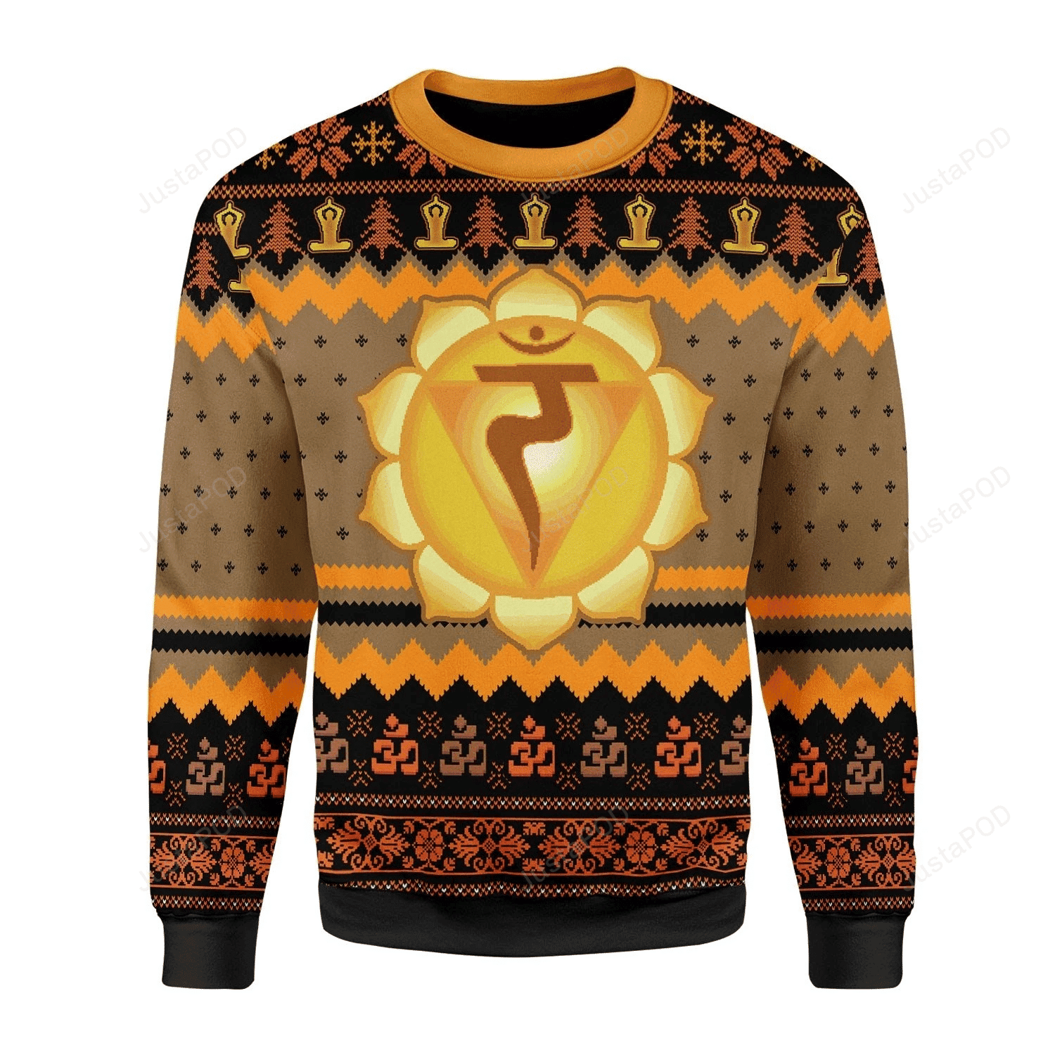 Solar Plexus Chakra Ugly Christmas Sweater Adult 3D Funny Matching for family