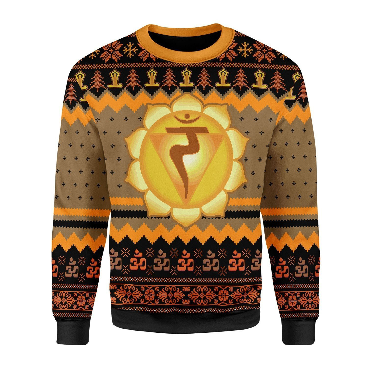 Solar Plexus Chakra Ugly Christmas Sweater Adult 3D Funny Matching for family