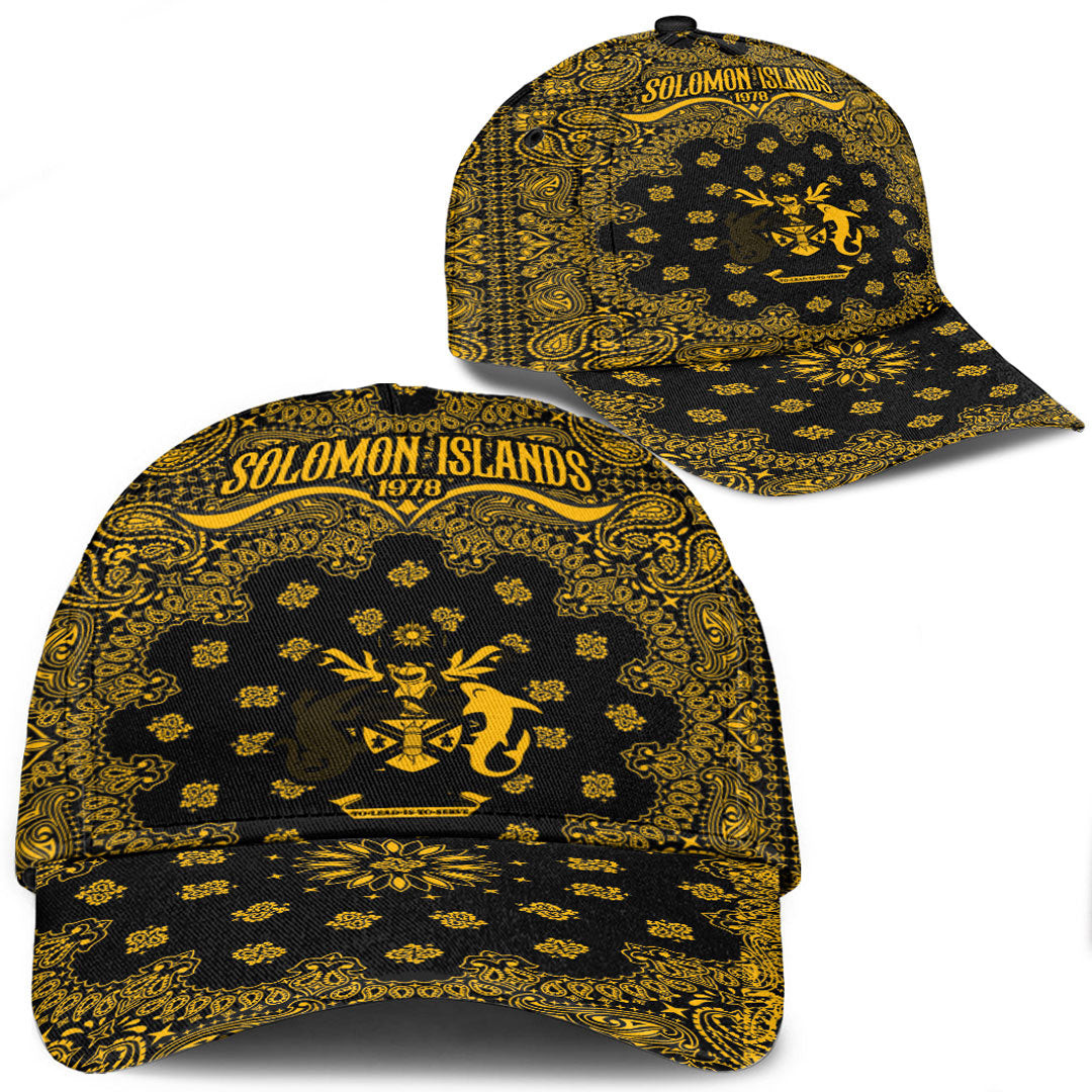 Solomon Islands Classic Cap Paisley Bandana Never Out of Date" Personalized Cap Trucker Hats Custom Hats Gifts For Men & Women"