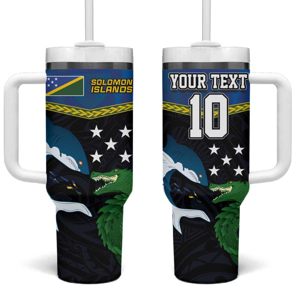 Solomon Islands Rugby Arty Shark and Crocodile Custom Stanley Cup 40 oz 30 oz Tumbler With HandleTVC2301346
