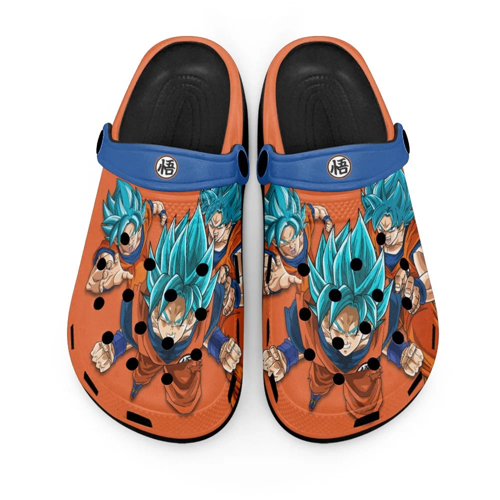 Son Goku Blue Dragon Ball Anime Crocs Crocband Clogs Shoes Comfortable For Men Women and Kids