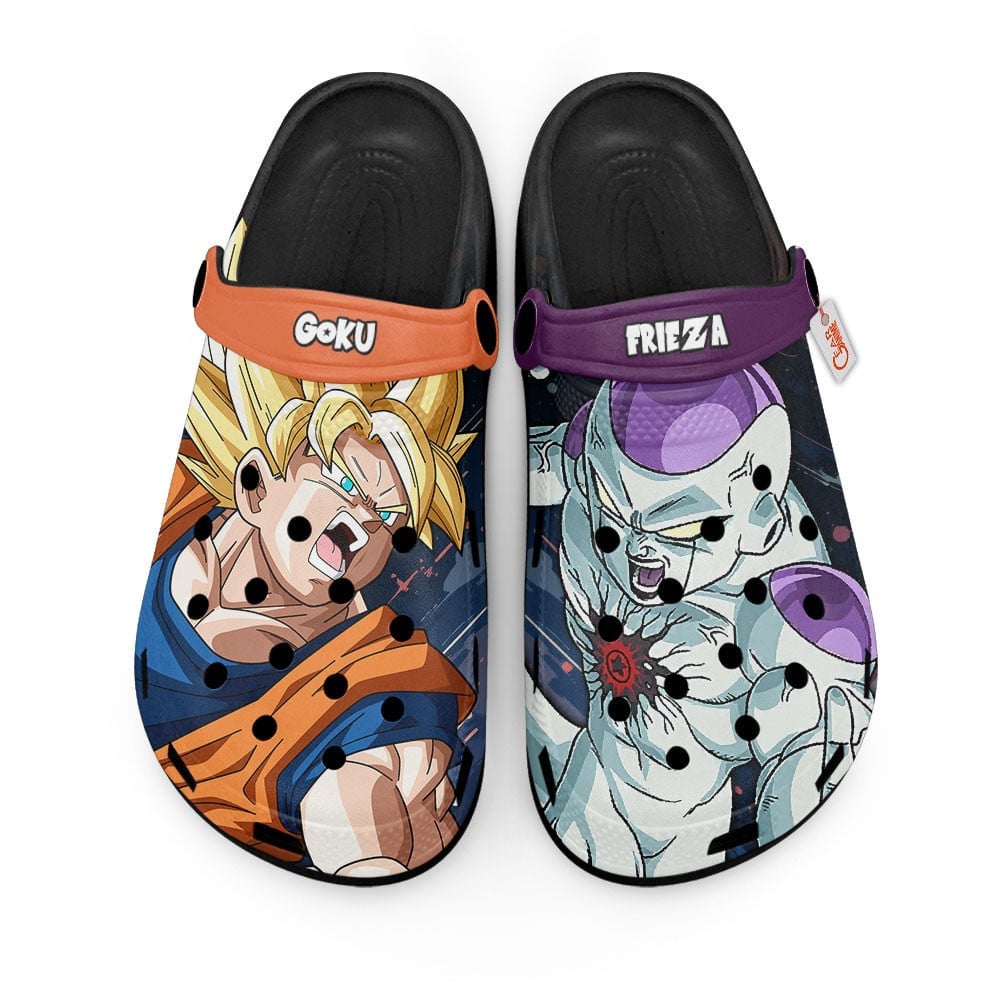 Son Goku vs Frieza Dragon Ball Anime Crocs Crocband Clogs Shoes Comfortable For Men Women and Kids