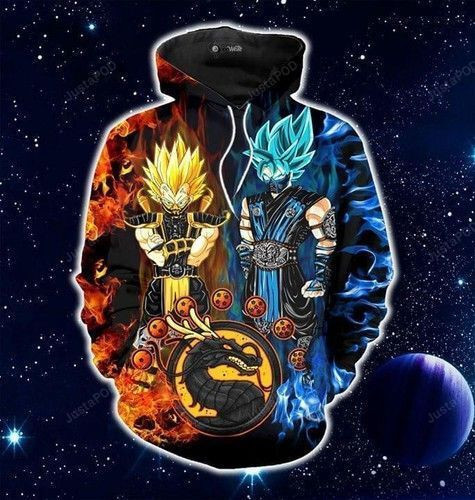 Songoku Sub Zero Vegeta Scorpion Dragon Ball Mortal Kombat 3D All Over Print Hoodie, Zip Hoodie