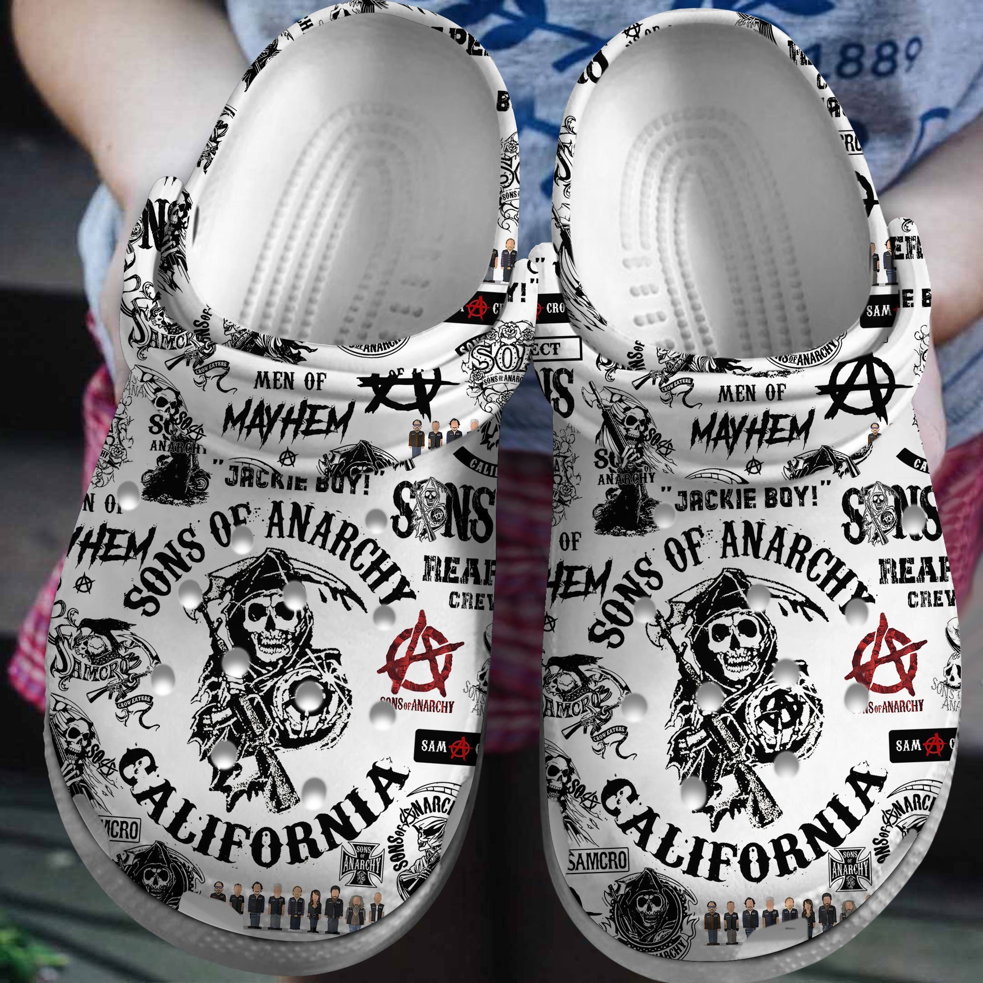 Sons of Anarchy TV Series Crocs Crocband Clogs Shoes Comfortable For Men Women and Kids