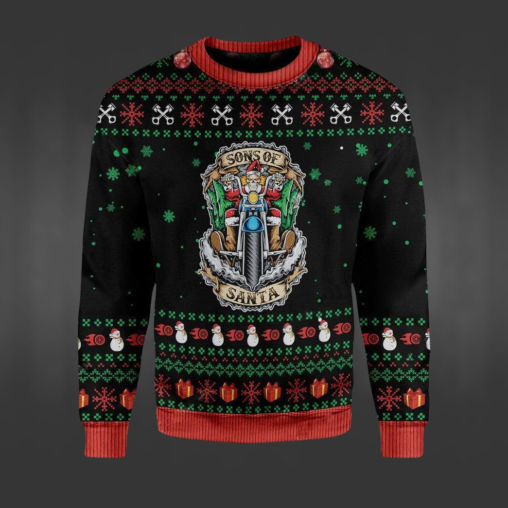 Sons Of Santa Ugly Christmas Sweater Adult 3D Funny Matching for family