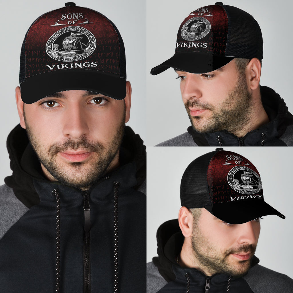 Sons of Vikings Mesh Back Cap Trucker Hats Custom Hats Gifts For Men & Women