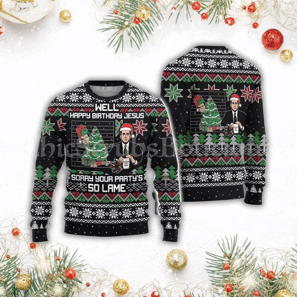 Sorry You Party So Lame Ugly Sweater, The Office Christmas Sweater