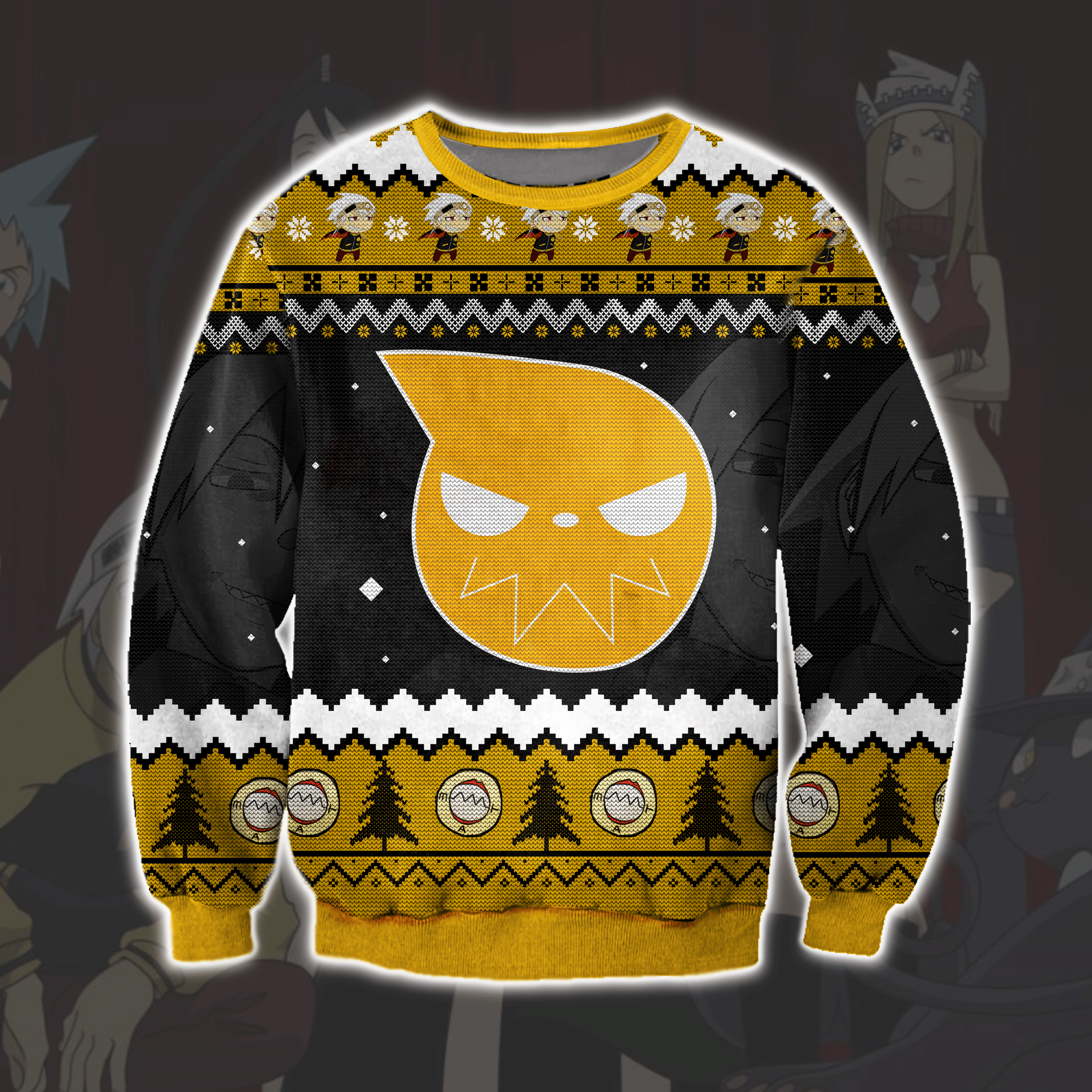 Soul Eater Manga 3D Print Ugly Christmas Sweater Adult 3D Funny Matching for family