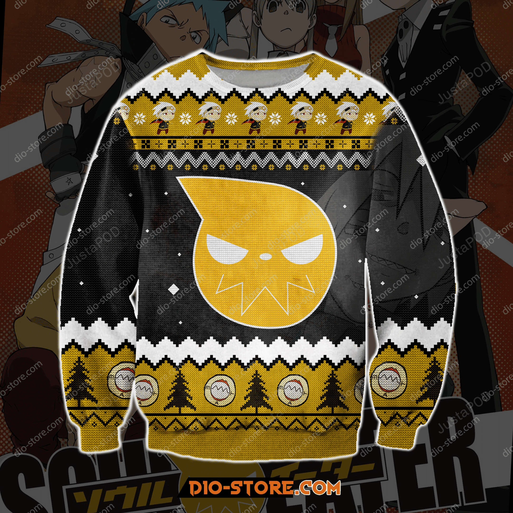 Soul Eater Manga 3D Print Ugly Christmas Sweater Adult 3D Funny Matching for family