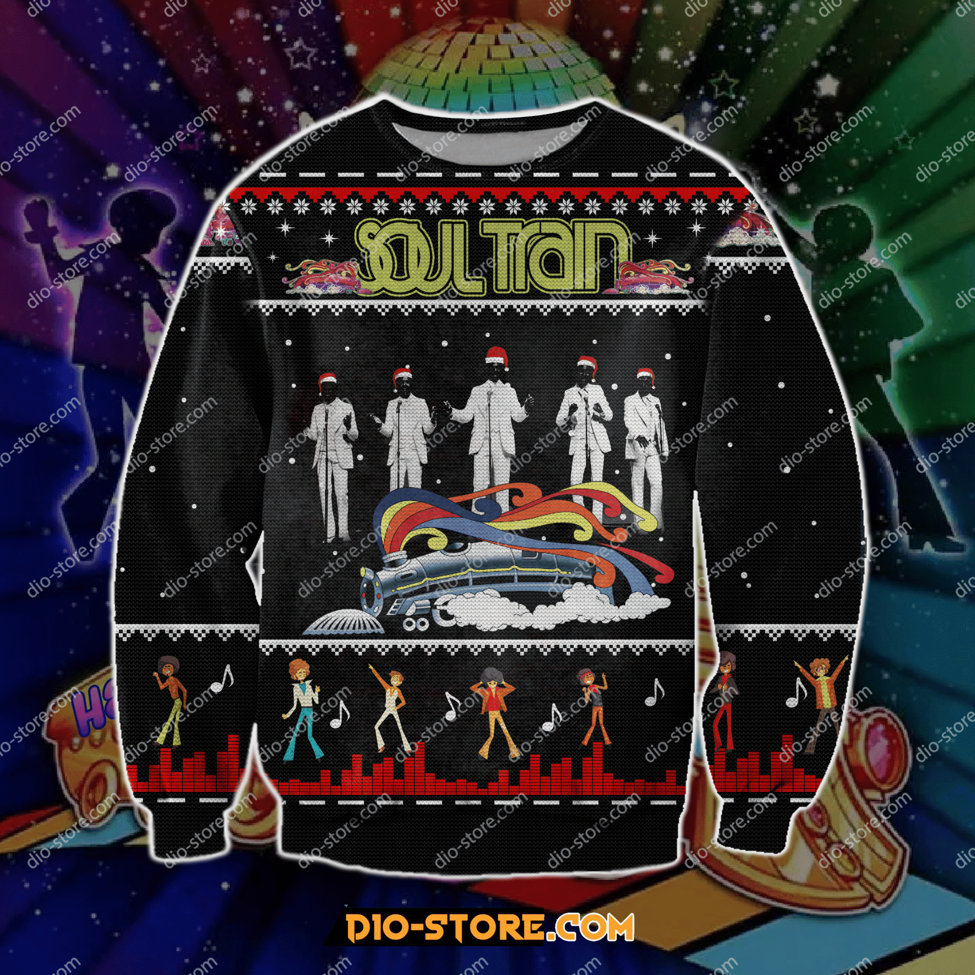 Soul Train Knitting Pattern For Unisex Ugly Christmas Sweater Adult 3D Funny Matching for family