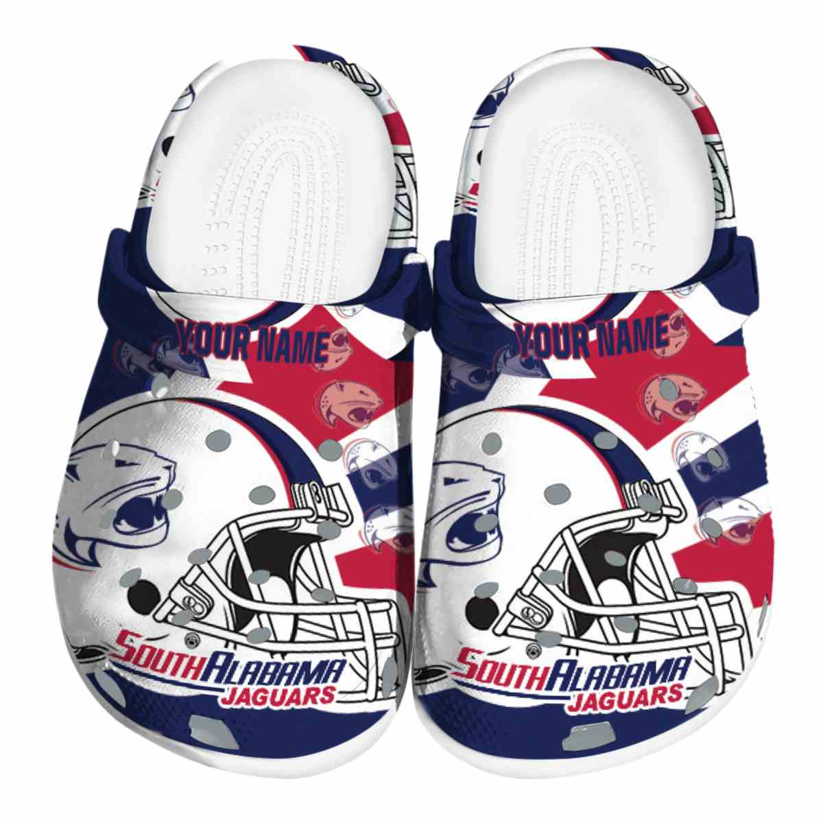 South Alabama Jaguars NCAA Sport Crocs Crocband Clogs Shoes Comfortable For Men Women and Kids