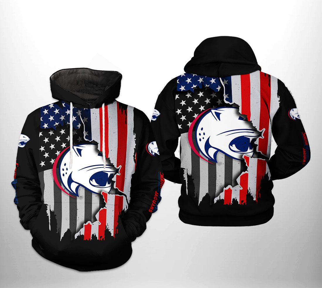 South Alabama Jaguars NCAA US Flag 3D All Over Print Hoodie, Zip Hoodie