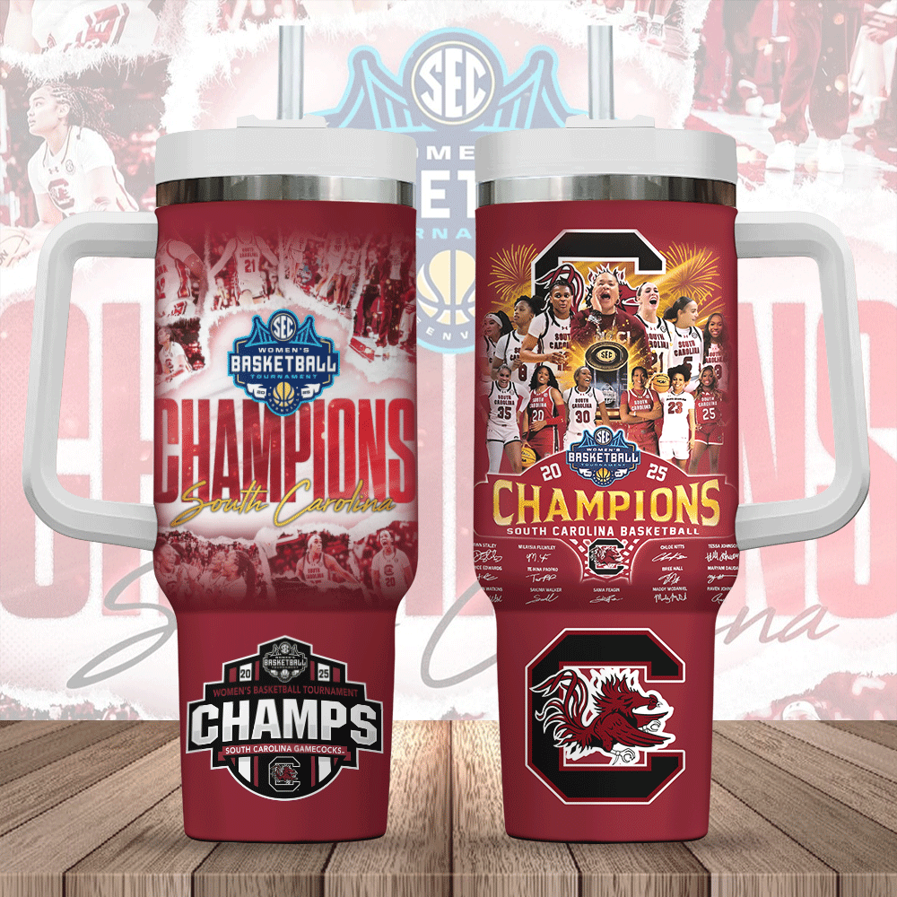 South Carolina Gamecocks 2025 SEC Womenâ€™s Basketball NCAA Custom Stanley Cup 40 oz 30 oz Tumbler With HandleTVC2301246