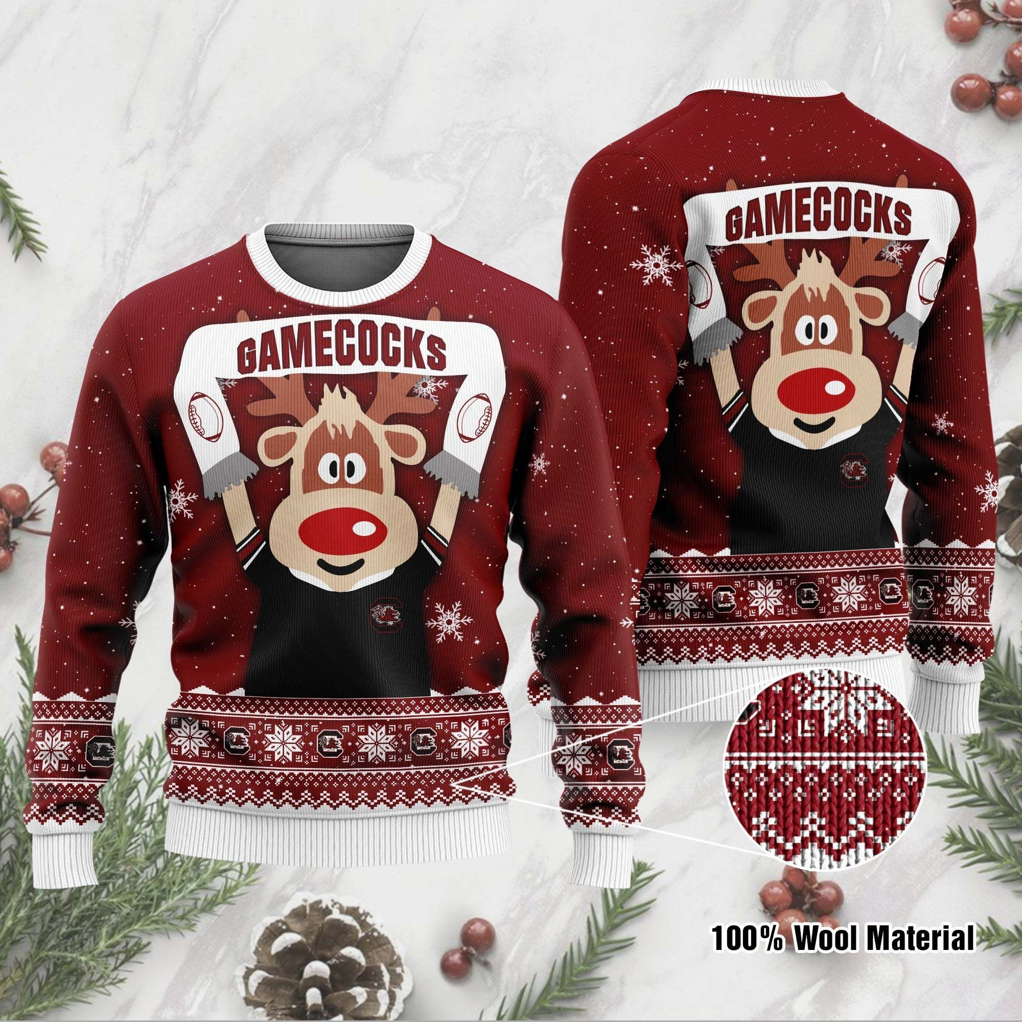 South Carolina Gamecocks Funny Ugly Christmas Sweater Adult 3D Funny Matching for family