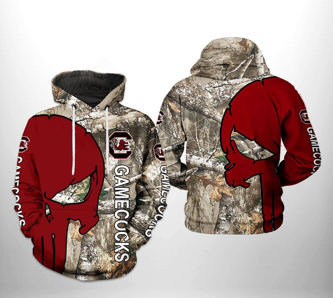 South Carolina Gamecocks NCAA Camo Veteran Hunting 3D All Over Print Hoodie, Zip Hoodie