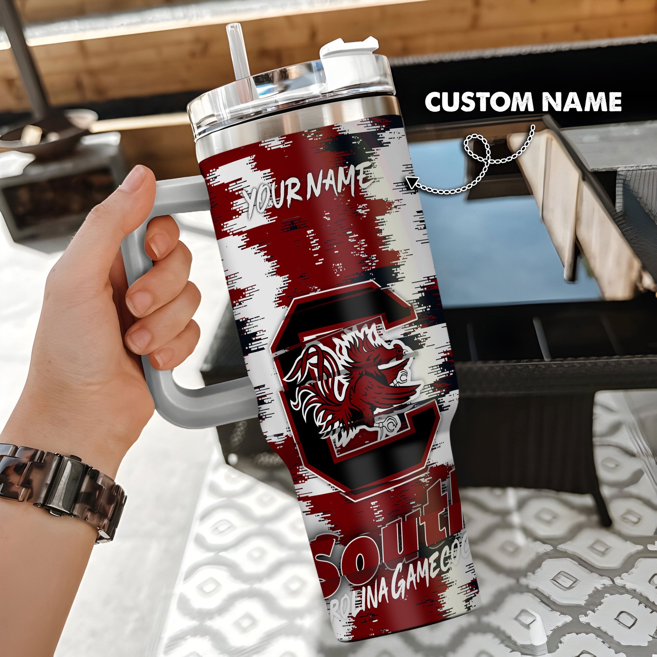 South Carolina Gamecocks NCAA Custom Stanley Cup 40 oz 30 oz Tumbler With HandleTVC230110