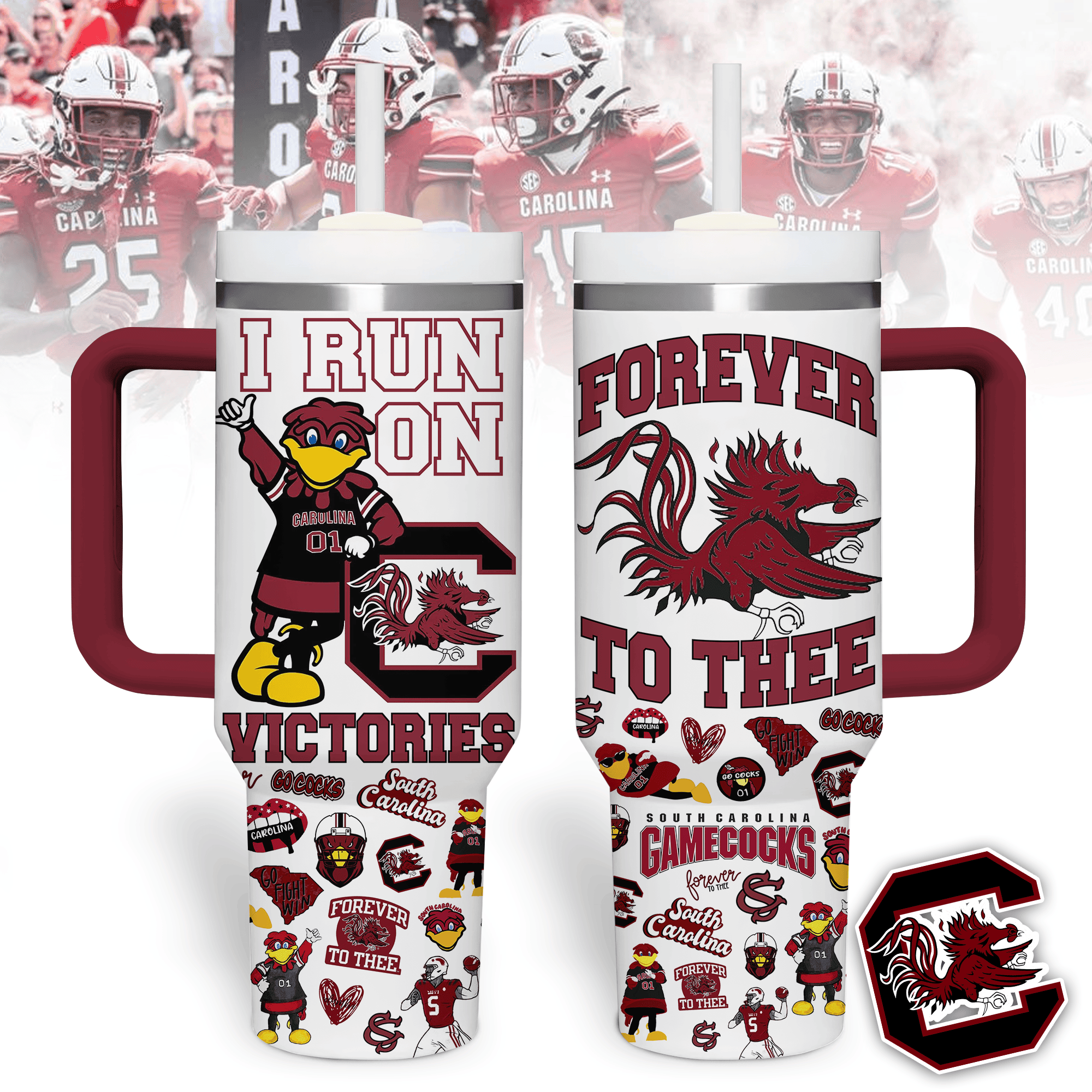 South Carolina Gamecocks NCAA Custom Stanley Cup 40 oz 30 oz Tumbler With HandleTVC2301529