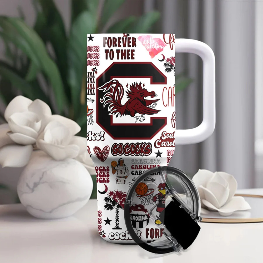 South Carolina Gamecocks NCAA Custom Stanley Cup 40 oz 30 oz Tumbler With HandleTVC2301717 - Image 2