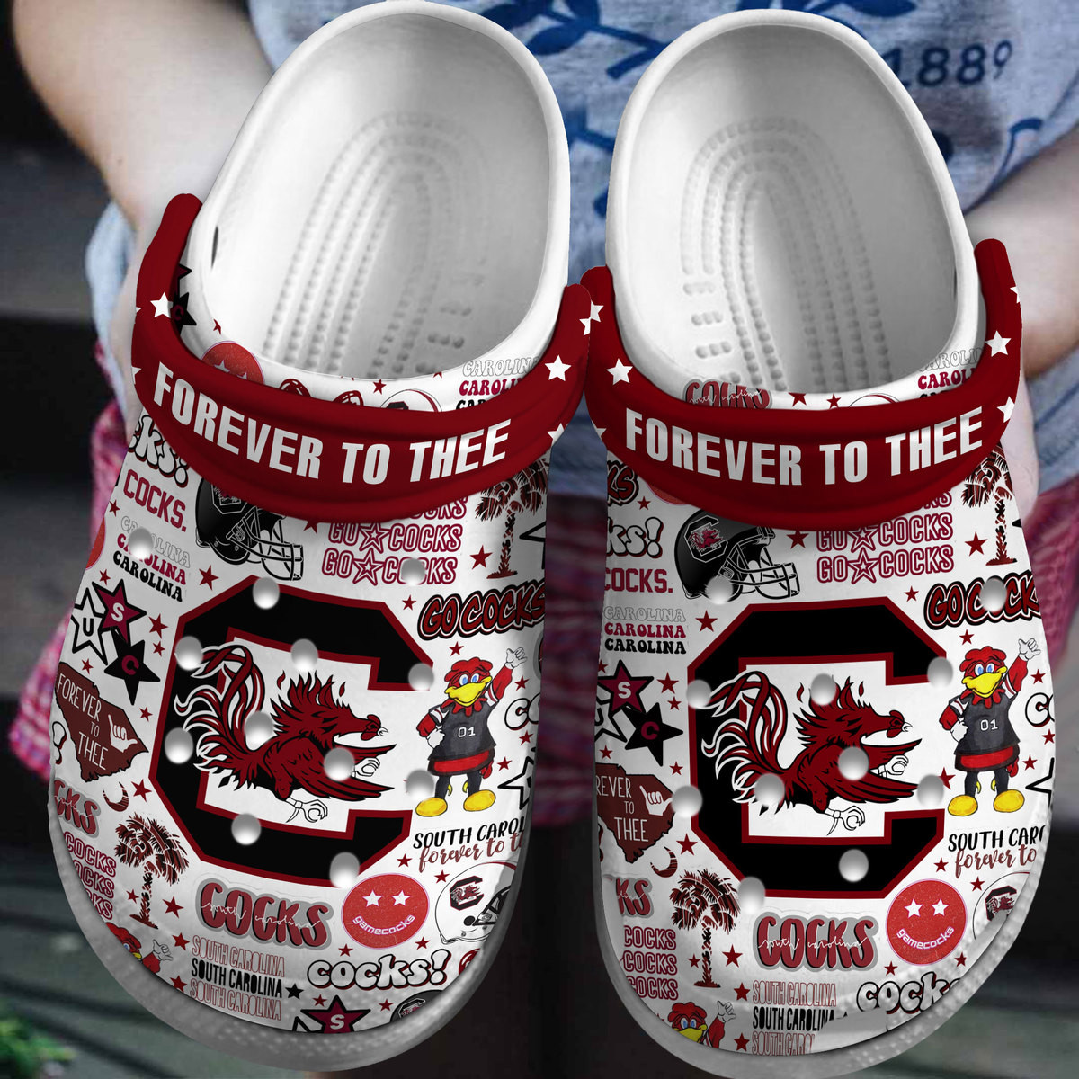 South Carolina Gamecocks NCAA Sport Crocs Crocband Clogs Shoes Comfortable For Men Women and Kids