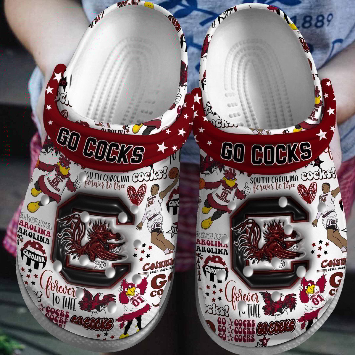 South Carolina Gamecocks NCAA Sport Crocs Crocband Clogs Shoes Comfortable For Men Women and Kids