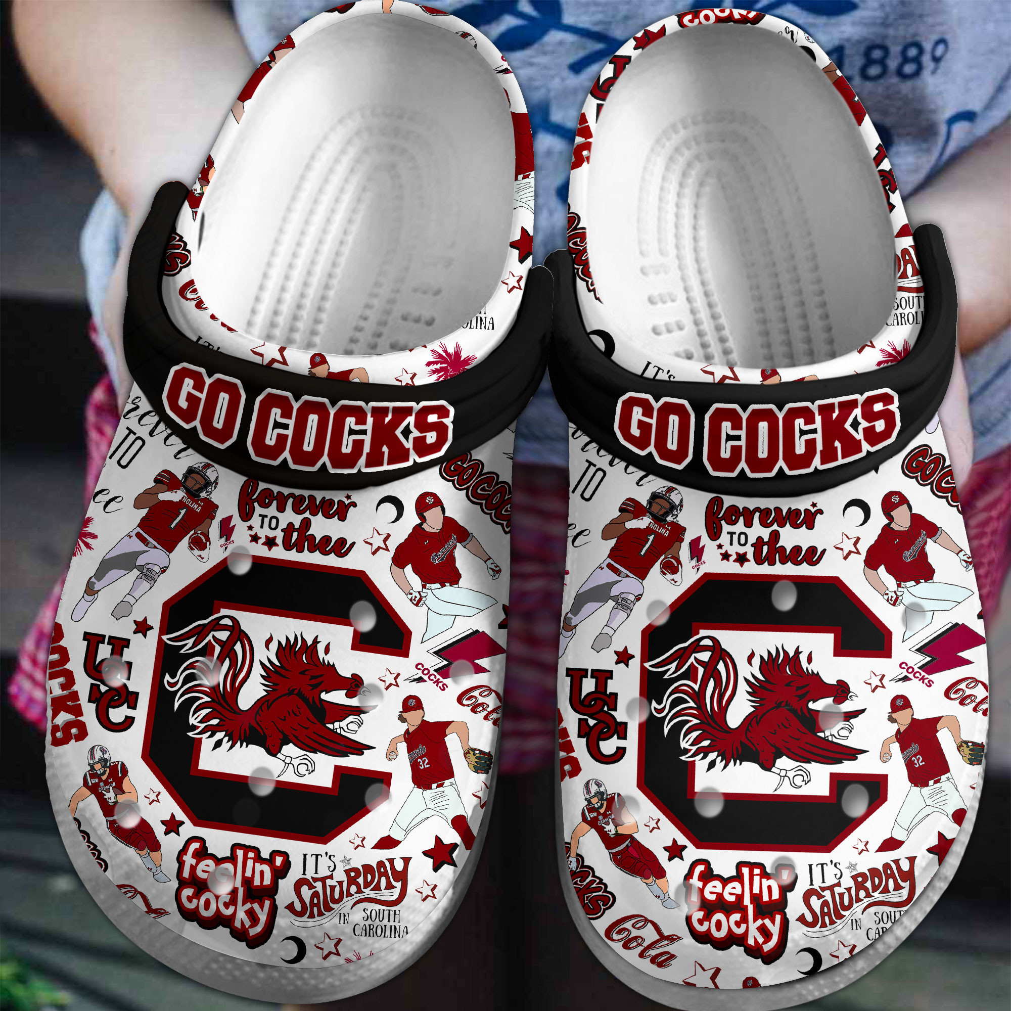 South Carolina Gamecocks NCAA Sport Crocs Crocband Clogs Shoes Comfortable For Men Women and Kids