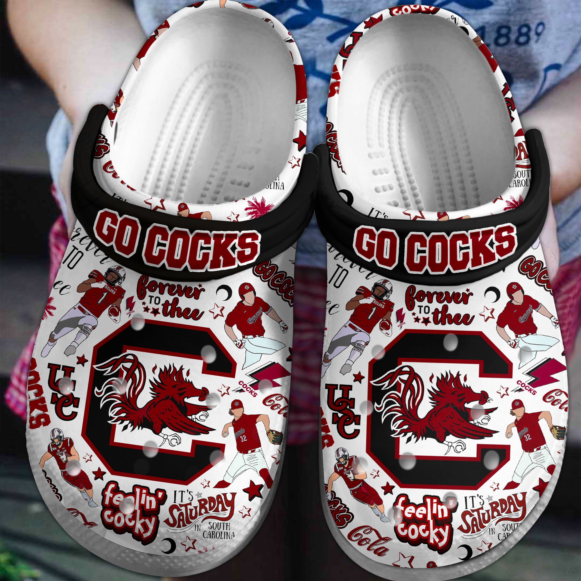 South Carolina Gamecocks NCAA Sport Crocs Crocband Clogs Shoes Comfortable For Men Women and Kids