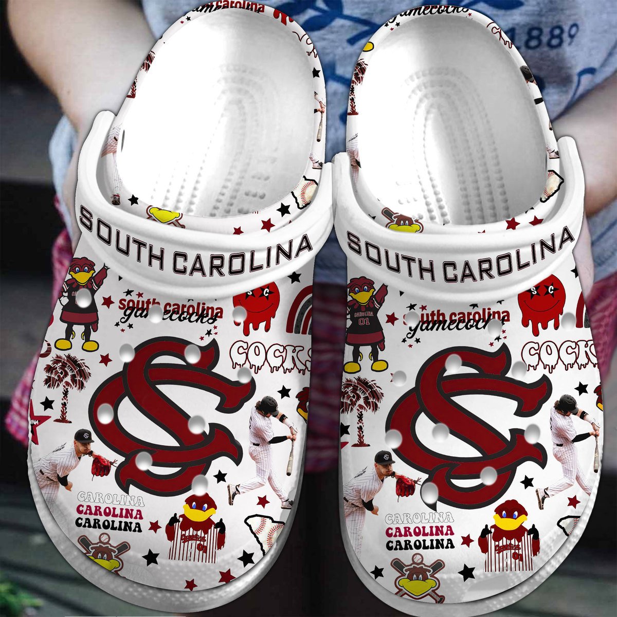 South Carolina Gamecocks NCAA Sport Crocs Crocband Clogs Shoes Comfortable For Men Women and Kids