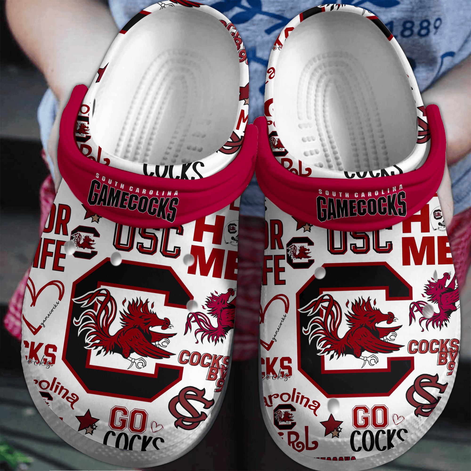 South Carolina Gamecocks NCAA Sport Crocs Crocband Clogs Shoes Comfortable For Men Women and Kids