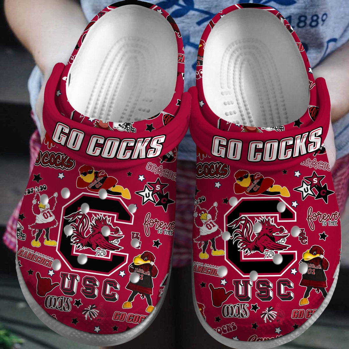 South Carolina Gamecocks NCAA Sport Crocs Crocband Clogs Shoes Comfortable For Men Women and Kids