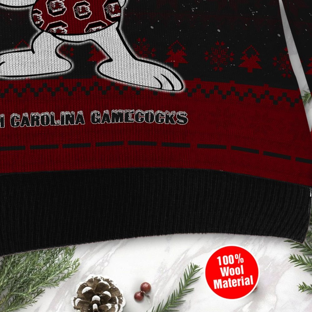 South Carolina Gamecocks Snoopy Dabbing Holiday Party Ugly Christmas Sweater Adult 3D Funny Matching for family - Image 4