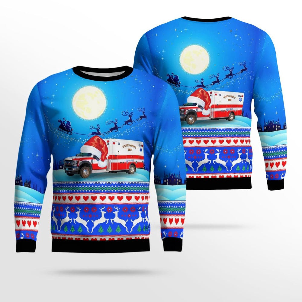 South Deerfield Massachusetts South County EMS AOP Ugly Sweater Unisex Christmas Gift