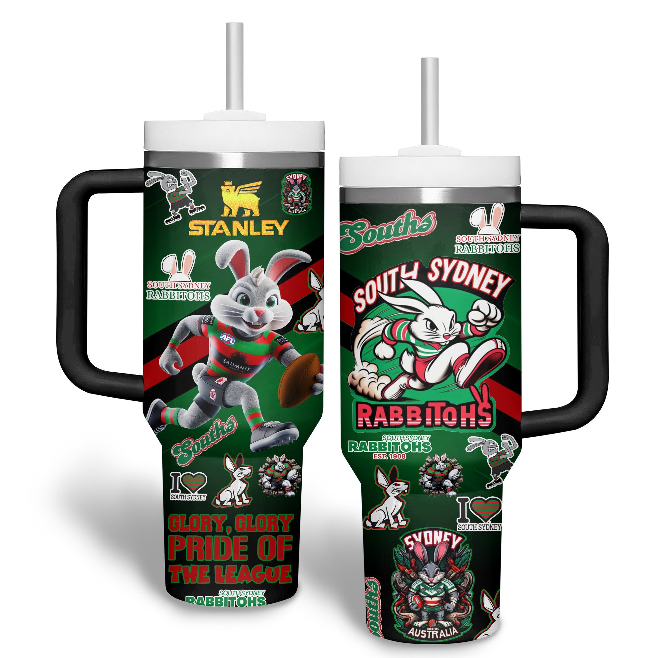 South Sydney Rabbitohs NRL Custom Stanley Cup 40 oz 30 oz Tumbler With HandleTVC2301282 - Image 2