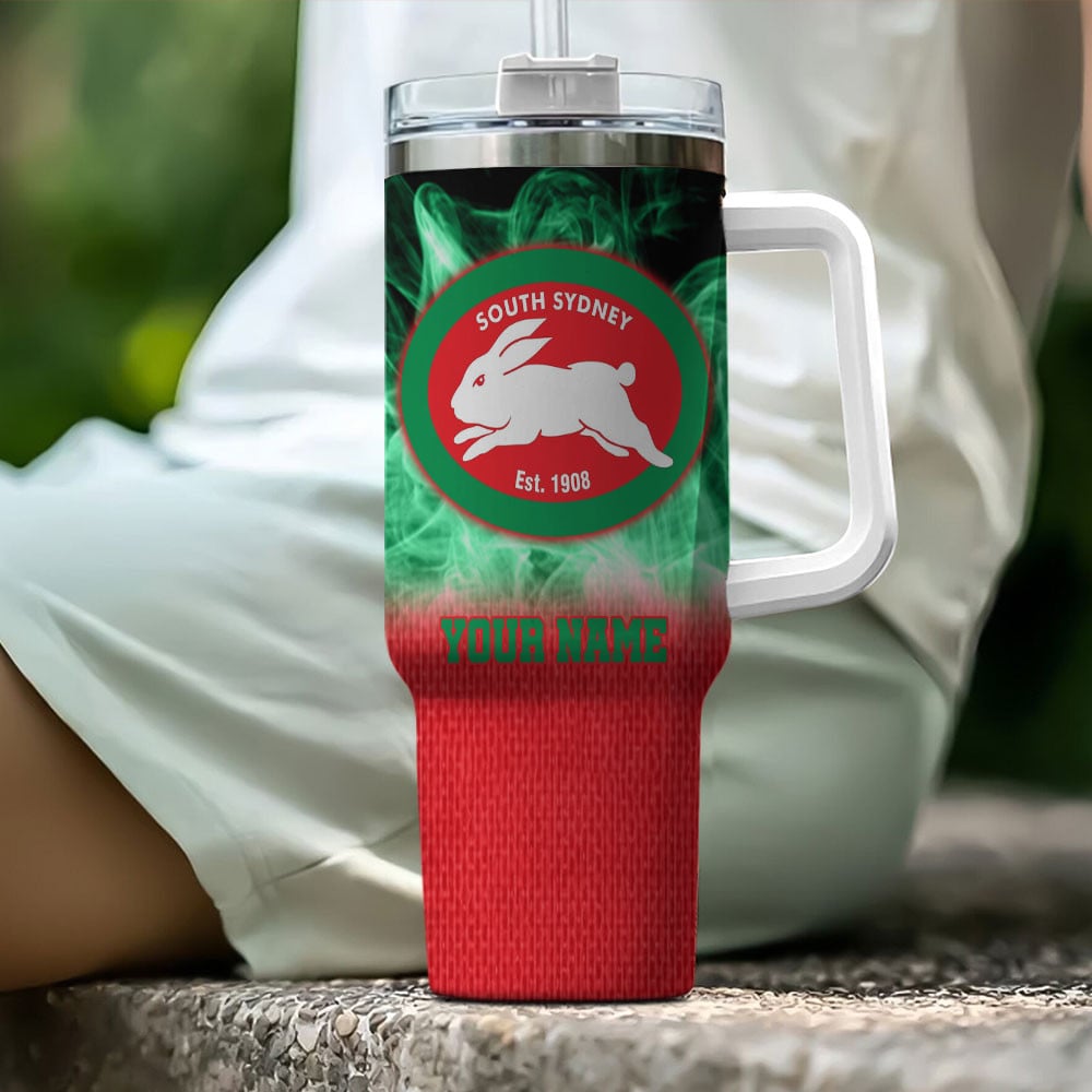 South Sydney Rabbitohs NRL Flame Effect Custom Stanley Cup 40 oz 30 oz Tumbler With HandleTVC2301194