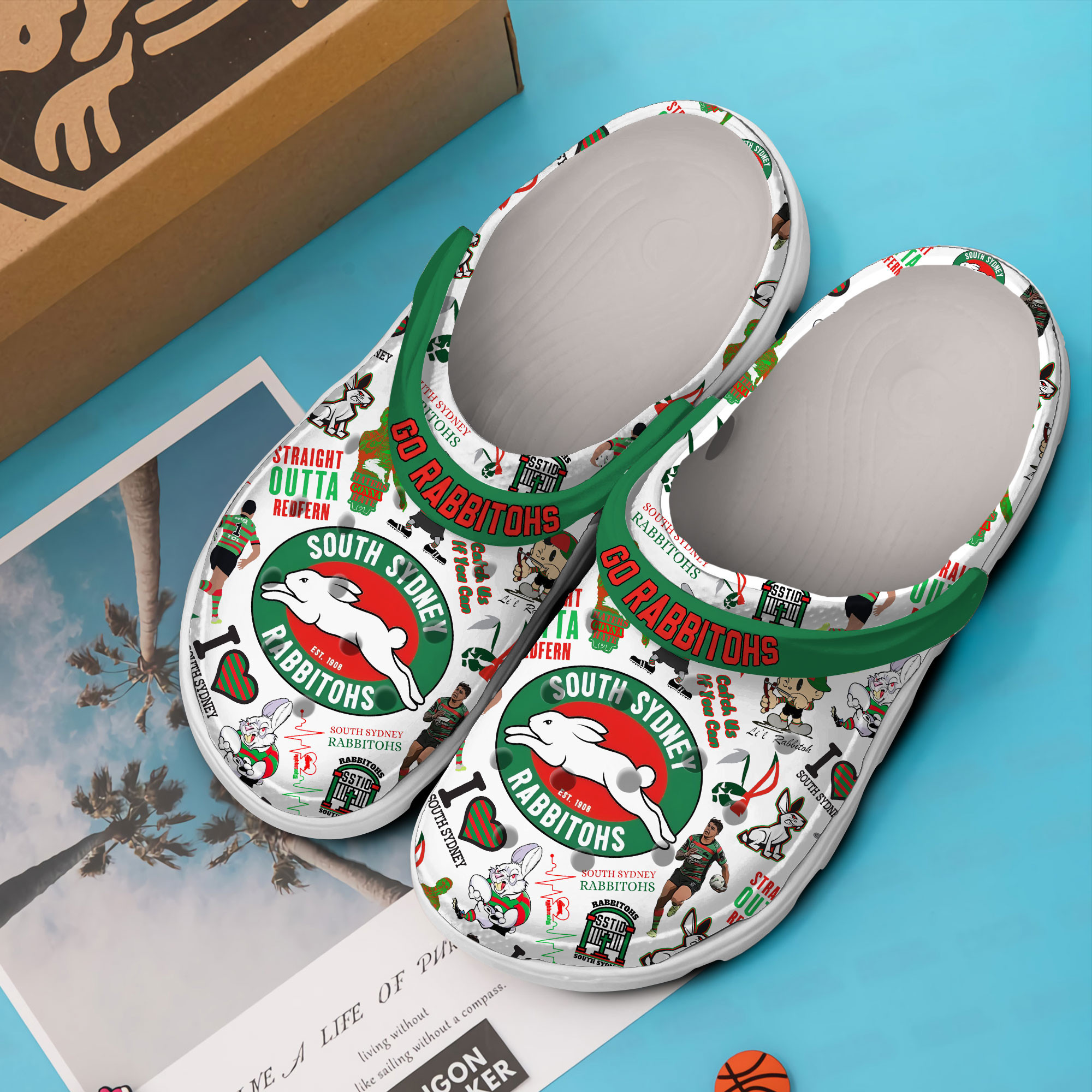 South Sydney Rabbitohs NRL Sport Crocs Crocband Clogs Shoes Comfortable For Men Women and Kids - Image 2
