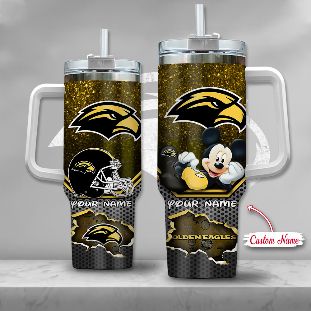 Southern Miss Golden Eagles NCAA Mickey Mouse Custom Stanley Cup 40 oz 30 oz Tumbler With HandleTVC230122
