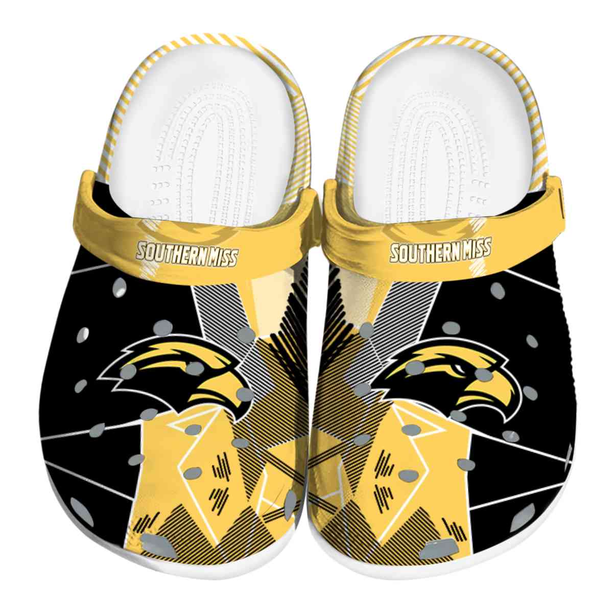 Southern Miss Golden Eagles NCAA Sport Crocs Crocband Clogs Shoes Comfortable For Men Women and Kids
