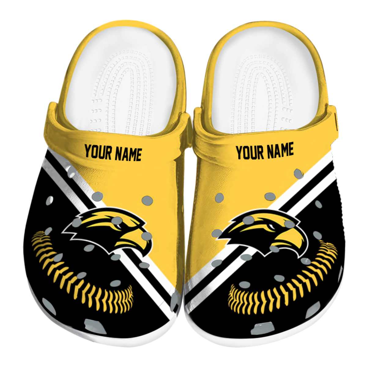 Southern Miss Golden Eagles NCAA Sport Crocs Crocband Clogs Shoes Comfortable For Men Women and Kids
