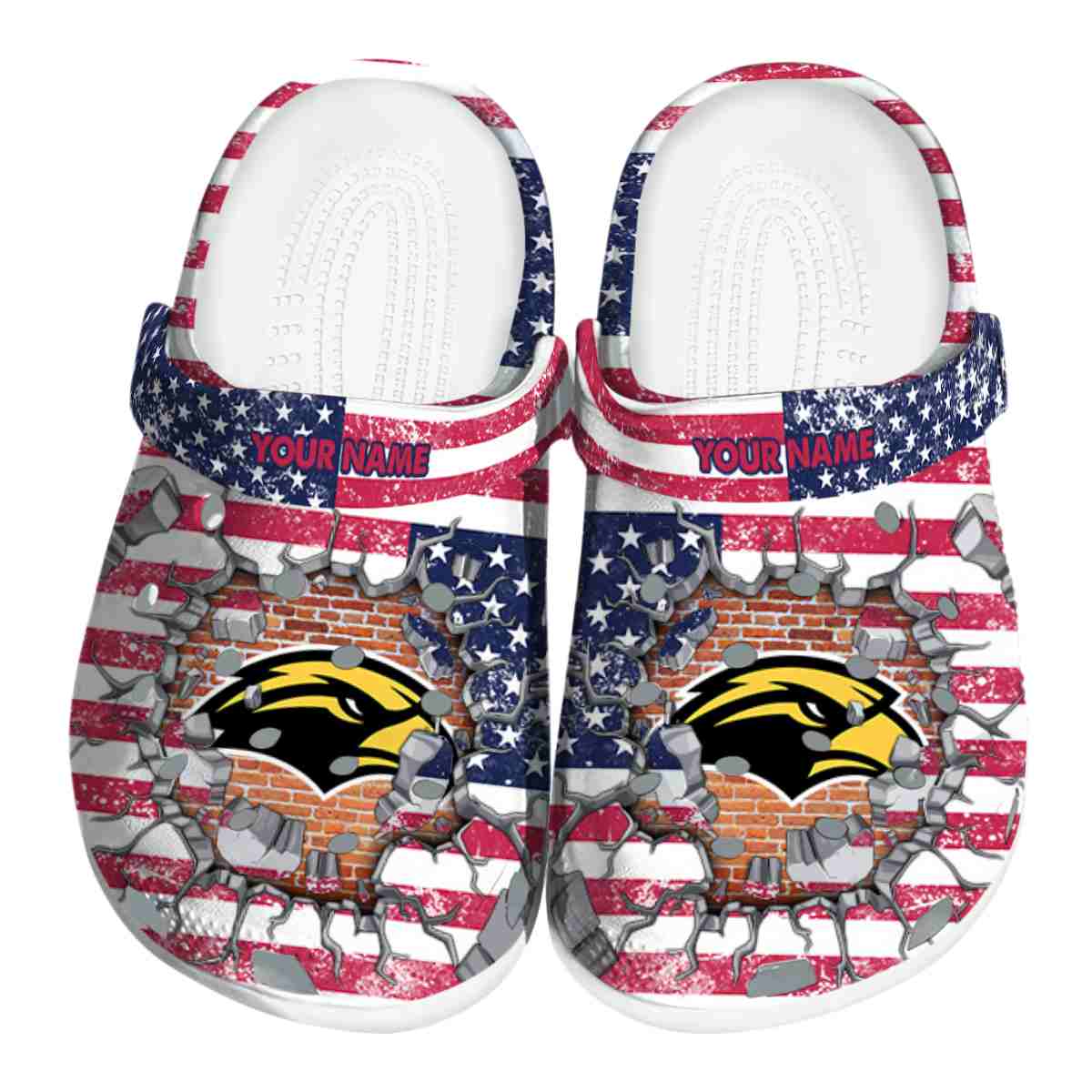 Southern Miss Golden Eagles NCAA Sport Crocs Crocband Clogs Shoes Comfortable For Men Women and Kids