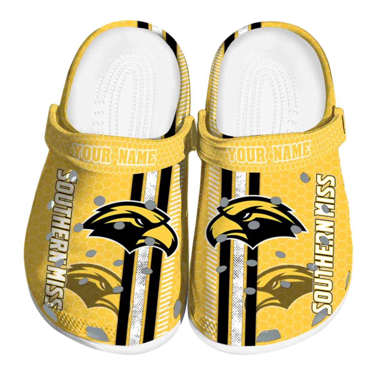 Southern Miss Golden Eagles NCAA Sport Crocs Crocband Clogs Shoes Comfortable For Men Women and Kids