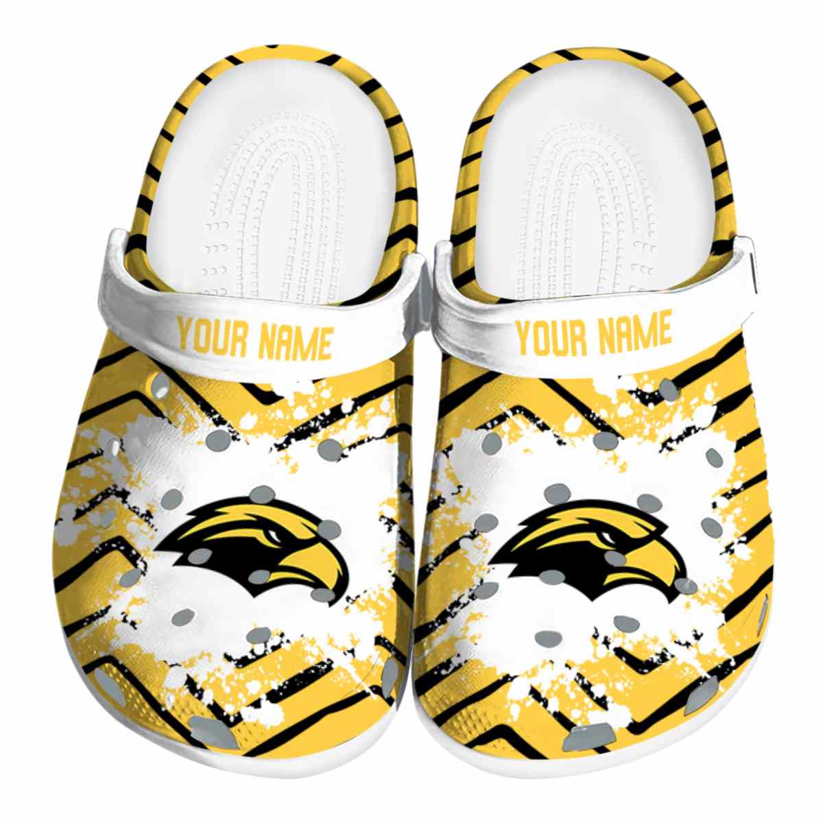 Southern Miss Golden Eagles NCAA Sport Crocs Crocband Clogs Shoes Comfortable For Men Women and Kids