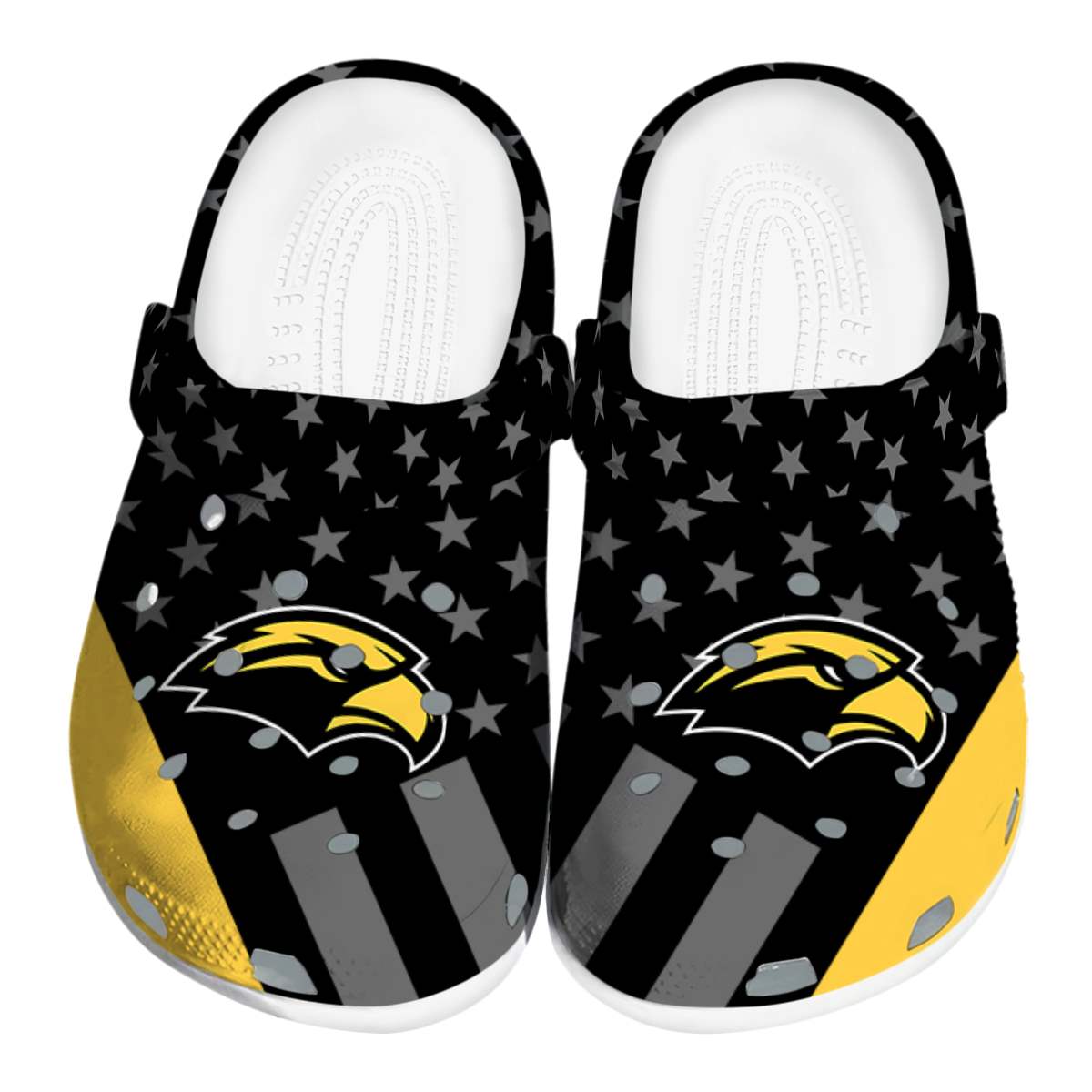 Southern Miss Golden Eagles NCAA Sport Crocs Crocband Clogs Shoes Comfortable For Men Women and Kids