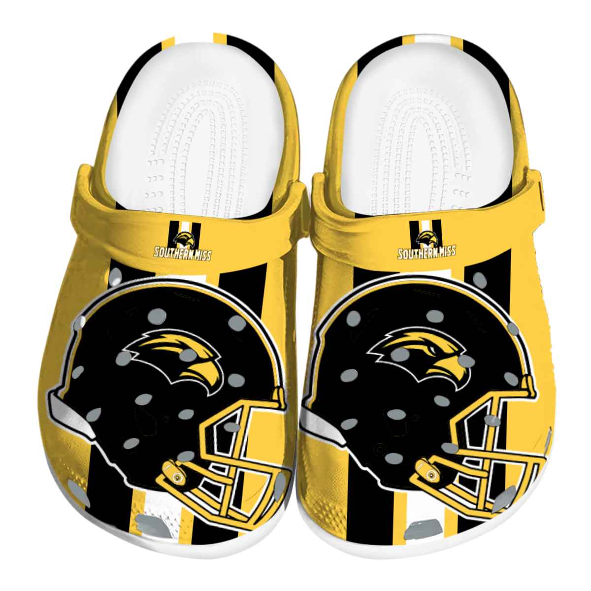 Southern Miss Golden Eagles NCAA Sport Crocs Crocband Clogs Shoes Comfortable For Men Women and Kids