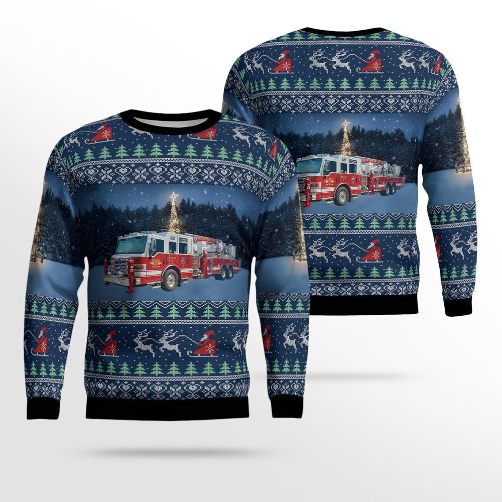 Southport North Carolina Southport Fire Department St Caswell Beach Substation AOP Ugly Sweater Unisex Christmas Gift
