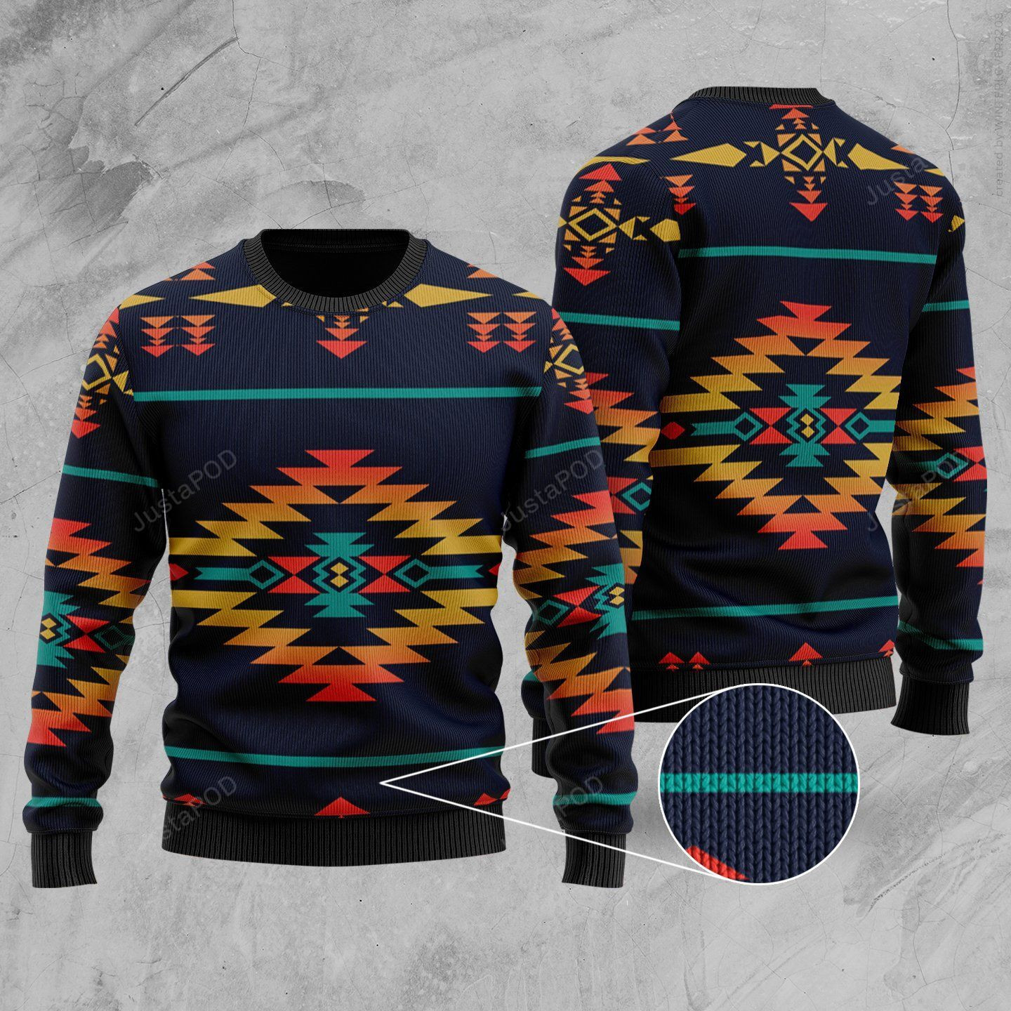 Southwest Navajo Vector Ugly Christmas Sweater Adult 3D Funny Matching for family