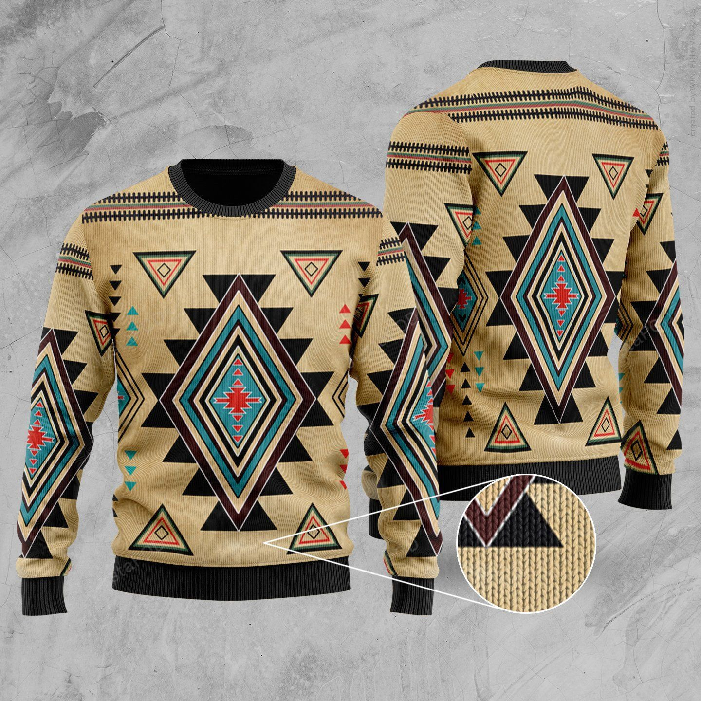 Southwest Symbol Ugly Christmas Sweater Adult 3D Funny Matching for family
