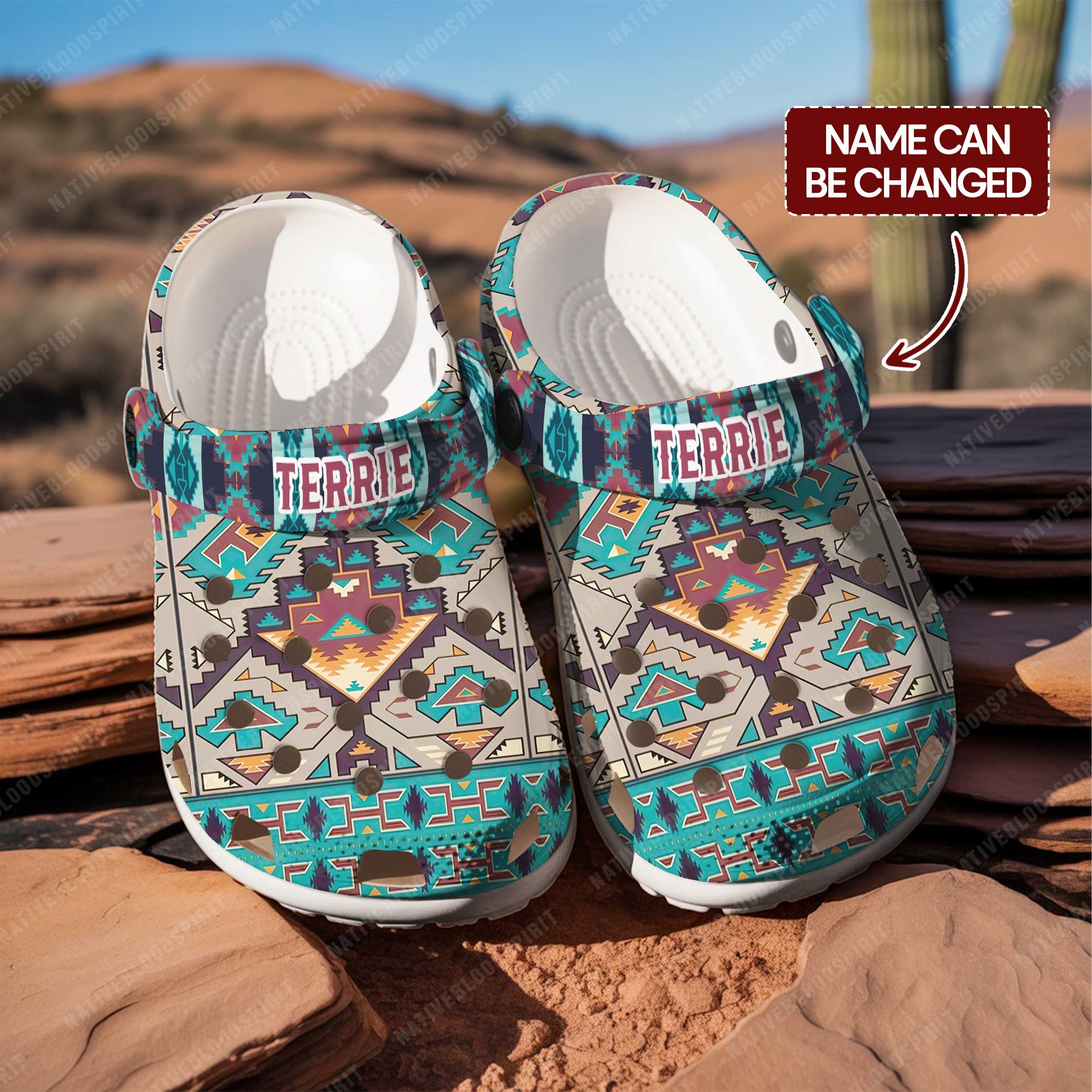 Southwestern Pattern Crocs Crocband Clogs Shoes Comfortable For Men Women and Kids