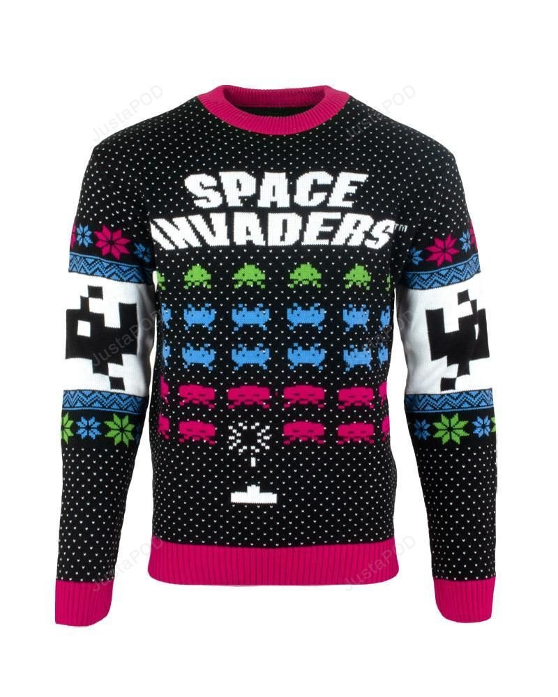 Space Invaders Christmas Ugly Christmas Sweater Adult 3D Funny Matching for family